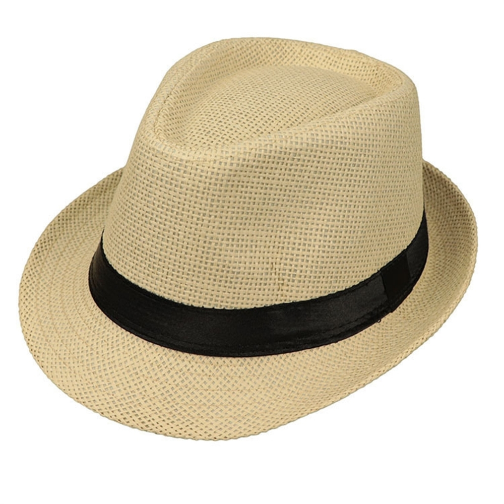 The Hatter Company Unisex Classic Cuban Style Fedora Hat, Beige Straw, One Size
